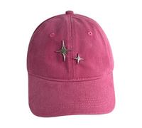 YROHGKPN Gorra de béisbol unisex para hombres y mujeres, béisbol de algodón, tamaño ajustable, hebilla de estrella, sombreros de camionero de color sólido para hombre, Rosa rojo., Talla única