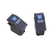 YROHGKPN Interruptor basculante impermeable iluminado LED azul 20 A 12 V 5 pines 2 posiciones interruptor basculante coche impermeable marino barco