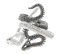 YROHGKPN Juego de 2 piezas Cold Wind Niche Serpiente Hueso Vintage Ajustable Abierto Personalizada Moda Unisex Conjunto de Combinación de Joyas