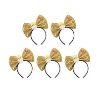 YROHGKPN Juego de 5 diademas de lentejuelas con lazo de dibujos animados para niños, adultos, mujeres, fotografía, festivales, accesorios de disfraces
