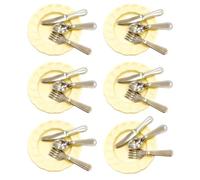 YROHGKPN Juego de 6 cortadores de galletas detallados, tenedores, cucharas, platos en miniatura, 1/12, casa de muñecas, escena de cocina, accesorios de exhibición para proyectos de manualidades