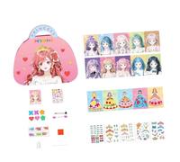 YROHGKPN Kits de manualidades de maquillaje creativo, juguetes con pegatinas brillantes para pequeños artistas, fiestas de cumpleaños, actividades para manualidades de bolsas de maquillaje para niños