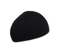 YROHGKPN Kufi Musulmanes Hombres Namaz Gorro de Oración Tradicional Kufi Eid Regalo Gorro de Punto para Mujeres Grande, Negro , Talla única