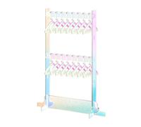 YROHGKPN Lindo estante de pendientes, percha, soporte, armario único organizador de exhibición de acrílico, estante de joyería de doble capa, colgador de almacenamiento