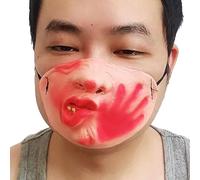 YROHGKPN Máscara de cerdo de terror, novedad, divertida boca de perro, látex, media cara para fiesta de disfraces, accesorios de cosplay, regalo, disfraz espeluznante de Halloween, accesorio de fiesta