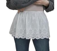 YROHGKPN Minifalda ajustable de capas falsas, barridos inferiores, extensor de camisa negro/blanco, longitud media, barridos inferiores, Blanco a, XL