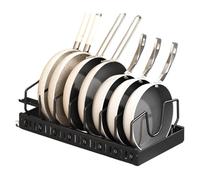 YROHGKPN Organizador de armario de cocina extensible con diseño extensible, estante de almacenamiento para ollas y sartenes de metal, estantes multiusos, estantería de cocina que ahorra espacio