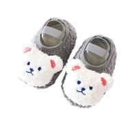 YROHGKPN Oso de dibujos animados para bebé, calcetines de invierno cálidos para niños pequeños, zapatos de senderismo recién nacidos, primeros caminantes, antideslizantes, para cuna, zapatos de