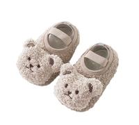 YROHGKPN Oso de dibujos animados para bebé, calcetines de invierno cálidos para niños pequeños, zapatos de senderismo recién nacidos, primeros caminantes, antideslizantes, para cuna, zapatos de
