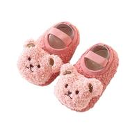 YROHGKPN Oso de dibujos animados para bebé, calcetines de invierno cálidos para niños pequeños, zapatos de senderismo recién nacidos, primeros caminantes, antideslizantes, para cuna, zapatos de