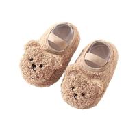 YROHGKPN Oso de dibujos animados para bebé, calcetines de invierno cálidos para niños pequeños, zapatos de senderismo recién nacidos, primeros caminantes, antideslizantes, para cuna, zapatos de