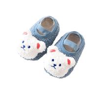 YROHGKPN Oso de dibujos animados para bebé, calcetines de invierno cálidos para niños pequeños, zapatos de senderismo recién nacidos, primeros caminantes, antideslizantes, para cuna, zapatos de