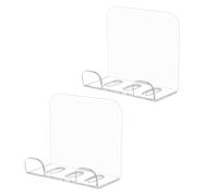 YROHGKPN Pack de 2 soportes para teléfono móvil montados en la pared, estante acrílico para mesita de noche, escritorio, colocación vertical horizontal, soporte de pared para teléfono móvil