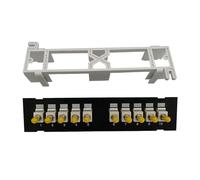 YROHGKPN Panel de conexión de fibra óptica ST de 10 puertos con montaje en pared trasera o montaje en rack para cableado de fibra STP