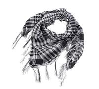 YROHGKPN Pañuelo para mujer Shemagh con estampado de pata de gallo árabe keffiyeh chal con borlas, bufandas, bandana, turbante de algodón, turbante, Negro , M