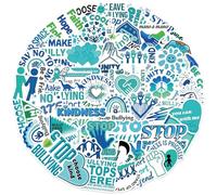 YROHGKPN Pegatinas creativas removibles de dibujos animados antibullying, 50 unidades, pegatinas de PVC para personalizar dispositivos, cuadernos, proyectos de manualidades, pegatinas decorativas para