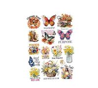 YROHGKPN Pegatinas de transferencia de mariposas, flores para álbum de recortes, accesorios para ordenador portátil, álbum de fotos, pegatinas decorativas para piel de ordenador