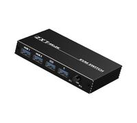 YROHGKPN Pequeño dispositivo KVM USB para 2 sistemas con 4 puertos USB, perfecto para oficinas, zonas de conferencias, multimedia, educación, cambio KVM para oficinas