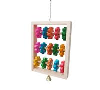 YROHGKPN Pequeño loro mediano columpio de madera rompecabezas masticable bloque de entrenamiento colgante juguete para pájaros entretenimiento jaula decoración loros juguete de escalada con bloque de