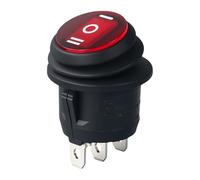 YROHGKPN Práctico interruptor basculante redondo, resistente al agua, resistente al aceite, 3 pines, interruptor de control de 3 posiciones, no es fácil, para electricistas y aficionados, control