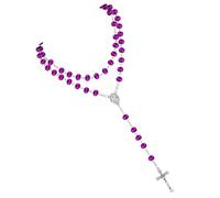 YROHGKPN Primera Comunión Rosario Católico Collar Cruces de Cristal Maravillas Medallas y Crucifijo Mujeres Hombres Rosario Perlas Cruces Collar