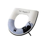 YROHGKPN Protector de asiento de inodoro con bonito diseño de gato, funda gruesa y cálida para decoración del hogar en la estación fría, accesorios de baño, cojín grueso