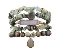 YROHGKPN Pulsera ajustable de cuentas de piedra natural que promueven la paz y la autodisciplina para trajes sofisticados y joyas artísticas, talla única, como se describe
