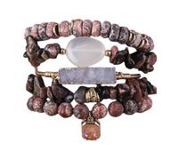 YROHGKPN Pulsera ajustable de cuentas de piedra natural que promueven la paz y la autodisciplina para trajes sofisticados y joyas artísticas, talla única, como se describe