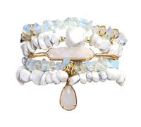 YROHGKPN Pulsera ajustable de cuentas de piedra natural que promueven la paz y la autodisciplina para trajes sofisticados y joyas artísticas, talla única, como se describe