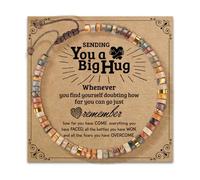 YROHGKPN Pulsera de piedra con ajuste ajustable y tarjeta de bendición, disponible en varios colores para expresiones individuales, pulsera ajustable hecha a mano, talla única, como se describe