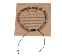 YROHGKPN Pulsera de piedra con ajuste ajustable y tarjeta de bendición, disponible en varios colores para expresiones individuales, pulsera ajustable hecha a mano, talla única, como se describe