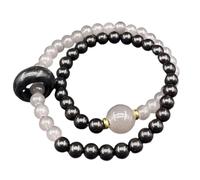 YROHGKPN Pulsera elástica elástica de cuentas de oración para doble lazo hecho a mano joyas de madera pulida unisex pulsera formal de madera casual, talla única, como se describe