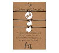 YROHGKPN Regalos para el regreso a la escuela madre hija pulsera conjunto corazón y yo a juego con el deseo para madre e hija deseo