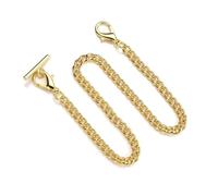 YROHGKPN Reloj de bolsillo vintage de doble cadena Albert con eslabones en T, repuesto vintage para mujeres y hombres, accesorios de moda, dorado, single buckle 2