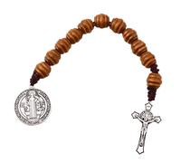 YROHGKPN Rosario de bolsillo portátil con crucifijo y símbolo de Benedicto, cuentas de oración unisex, accesorio de muñeca, regalo religioso, corona de rosas devocionales, Einheitsgröße, como se