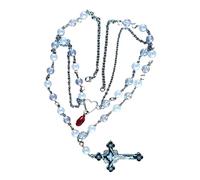 YROHGKPN Rosario en forma de cruz multicapa collar hip hop luz lujo femenino nicho clavícula cadena moda joyería de metal collares multicapa