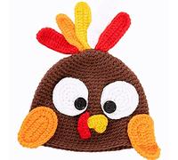 YROHGKPN Sombrero de pavo para niños, bonito gorro de Acción de Gracias, tendencia cálida, punto de lana para niños, estudiantes, niños, niñas, pavo de Halloween, para mujeres y hombres con visera