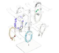 YROHGKPN Soporte de joyería acrílico de múltiples niveles para el almacenamiento organizado de pulseras. Exhibición decorativa en la encimera con organizador de joyas simple para pendientes anillos