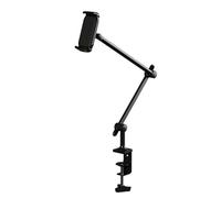 YROHGKPN Soporte giratorio de 360 grados, brazo ajustable en altura, abrazadera de escritorio universal para pantallas de 4, 7 a 12, 9 pulgadas, acceso completo, soporte universal para tablet