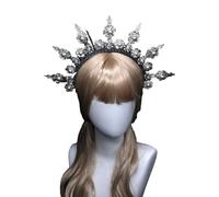 YROHGKPN Sun Lady Diadema Vintage Madre Dios Diadema Halloween Fiesta Disfraz Hecho a Mano Juegos de Artesanía Kits de Tocado Ajustable Corona Hairhoop