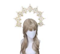 YROHGKPN Sun Lady Diadema Vintage Madre Dios Diadema Halloween Fiesta Disfraz Hecho a Mano Juegos de Artesanía Kits de Tocado Ajustable Corona Hairhoop