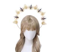 YROHGKPN Sun Lady Diadema Vintage Madre Dios Diadema Halloween Fiesta Disfraz Hecho a Mano Juegos de Artesanía Kits de Tocado Ajustable Corona Hairhoop