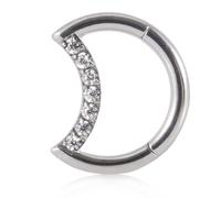 YROHGKPN Únicos anillos de nariz en forma de luna pendientes brillantes para Daith Rook y Tragus Piercings Señoras Oído Nariz Joyas Ornamentales Luna Pendientes para Daith Rook, talla única, como se