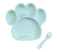 YROHGKPN Vajilla de silicona para niños pequeños con ventosa Plato con cuchara Linda pata de oso Tazones de alimentación para bebés sin cuencos y cucharas con ventosa