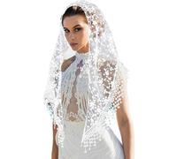 YROHGKPN Velos de mantilla, América a granel encaje flores envoltura de la cabeza, bufanda capilla católica para eventos religiosos y ocasiones formales, velo de mantilla de encaje para las mujeres