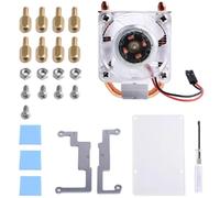 YROHGKPN Ventilador de refrigeración de torre de perfil bajo, carcasa de metal, 7 colores RGB cambiantes, luz LED con soporte para CPU 4B, 3B, 3B +