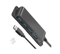 YROHGKPN Wall Mount USB Version Center 4 Harbors Rapid 5Gbps Splitter Gluey Base 3.3ft Cable for Home Computer Organization Mountable USB Heartbond