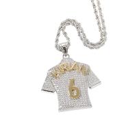 yrozvw Colgante con nombre personalizado Collar de circonita cúbica, Cadena helada Joyería Hip-Hop para hombres y mujeres, Collar personalizado con nombre para raperos