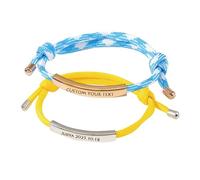 yrozvw Nombre Personalizado Pulseras Pareja - Nombre personalizado/Bendición Buen Amigo Pulseras Pulsera trenzada hecha a mano Ajustable Joyería Regalos para Hombres Mujeres