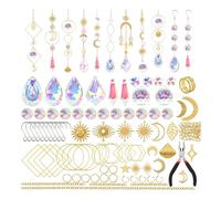 YRREATY 200 Atrapasoles de Cristal, Atrapasoles con Cristales, Kits de Manualidades para Adultos, con Creador de Arcoíris, Prisma y Colgantes Dorados